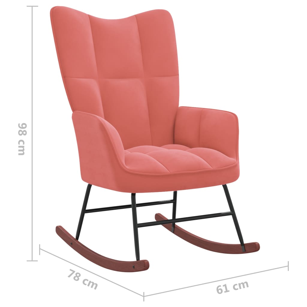 Fauteuil à bascule en velours