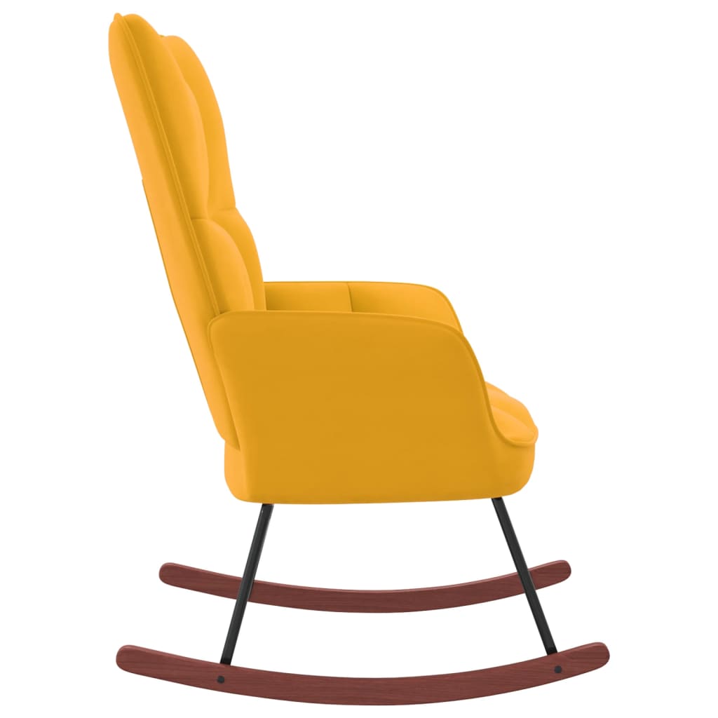 Fauteuil à bascule en velours