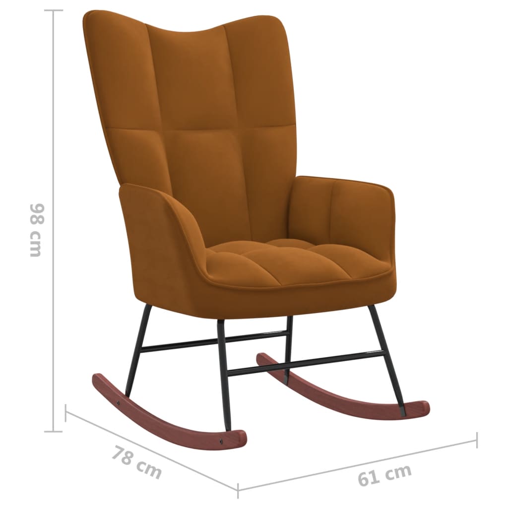 Fauteuil à bascule en velours