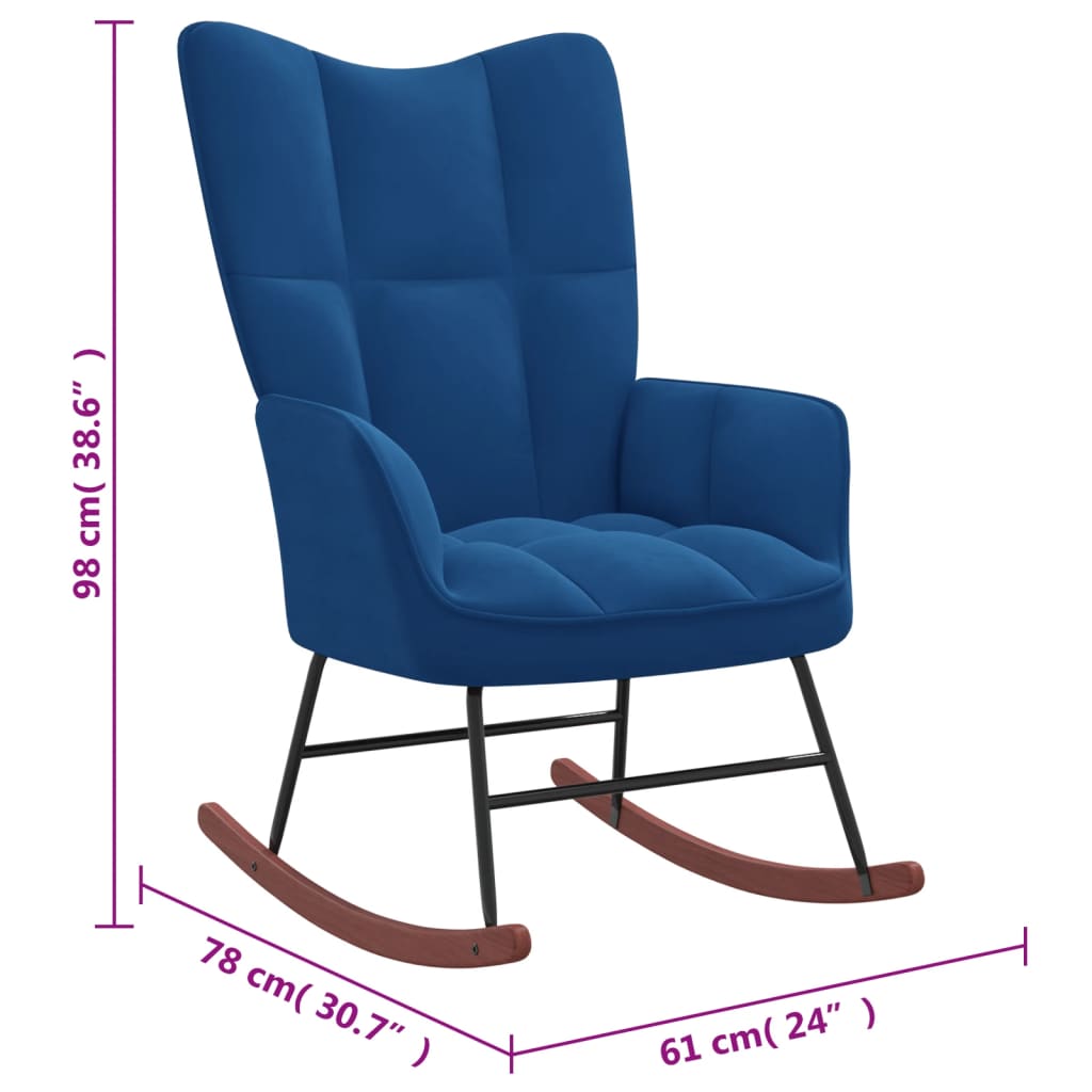 Fauteuil à bascule en velours