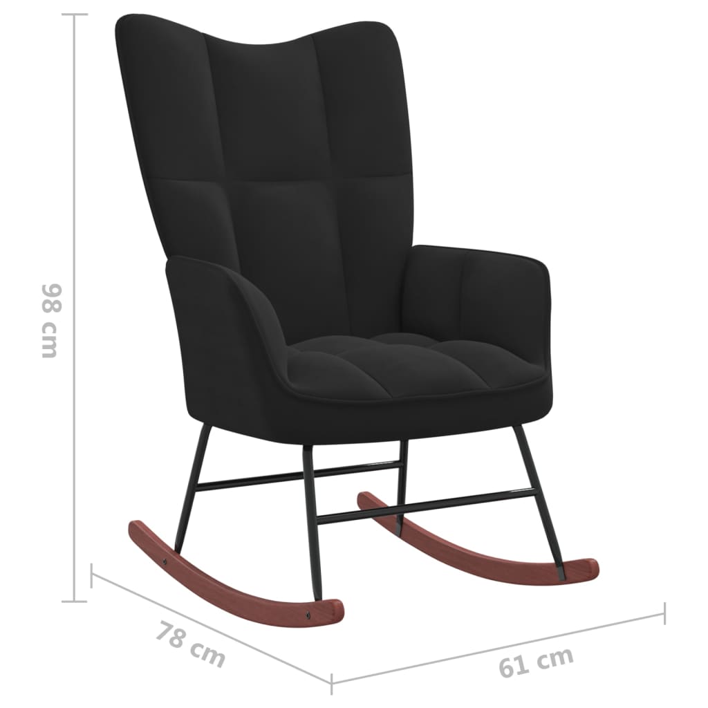 Fauteuil à bascule en velours