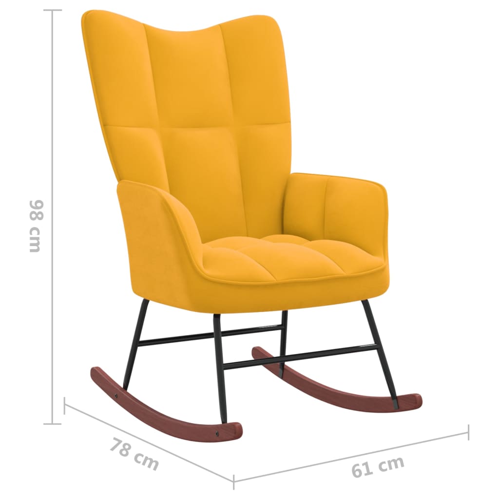 Fauteuil à bascule en velours