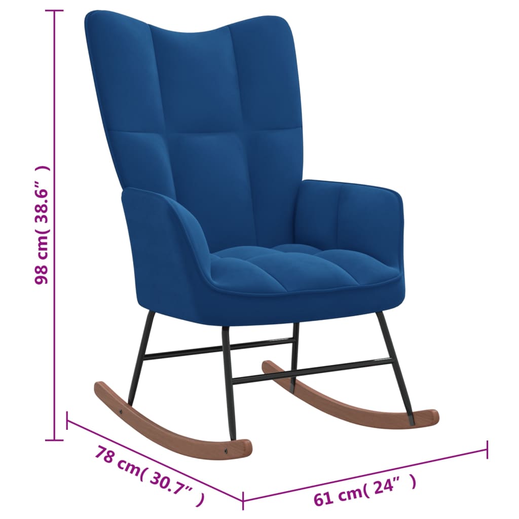 Fauteuil à bascule en velours