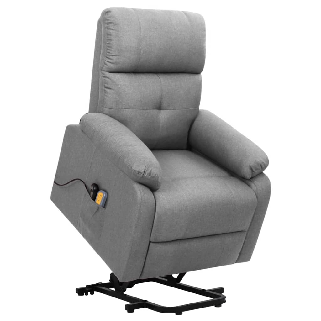 Fauteuil de massage verticalisateur tissu gris clair