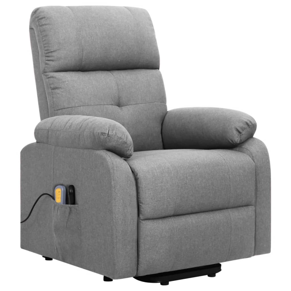 Fauteuil de massage verticalisateur tissu gris clair