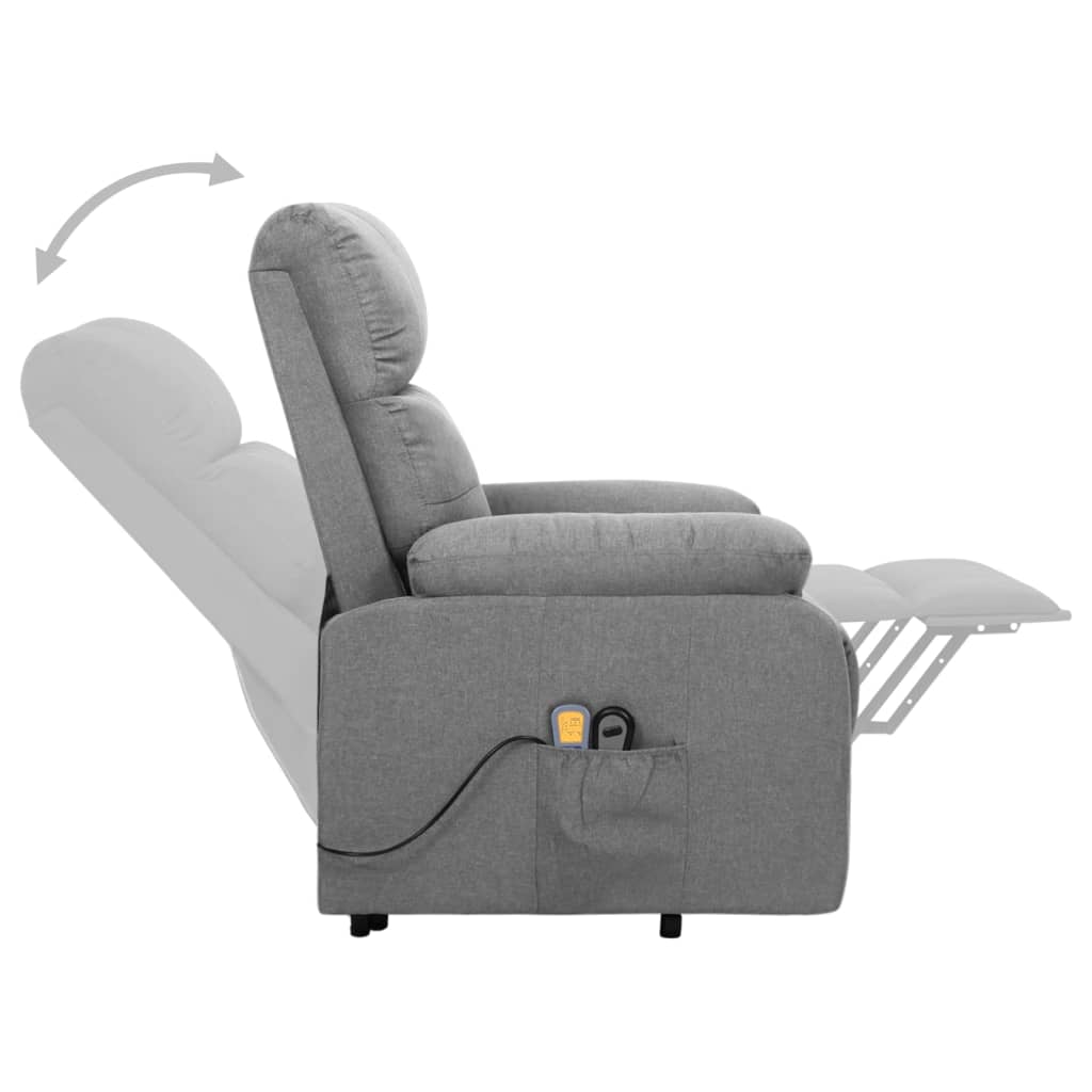 Fauteuil de massage verticalisateur tissu gris clair