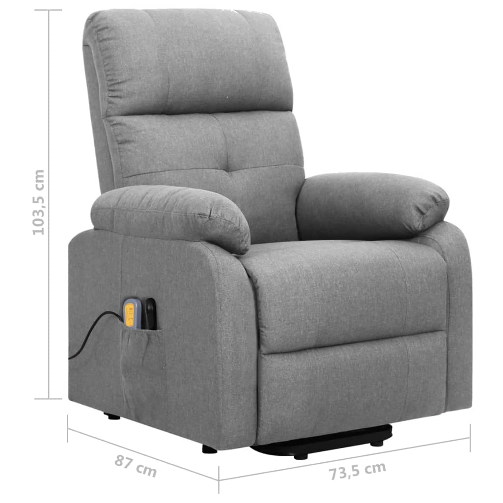 Fauteuil de massage verticalisateur tissu gris clair