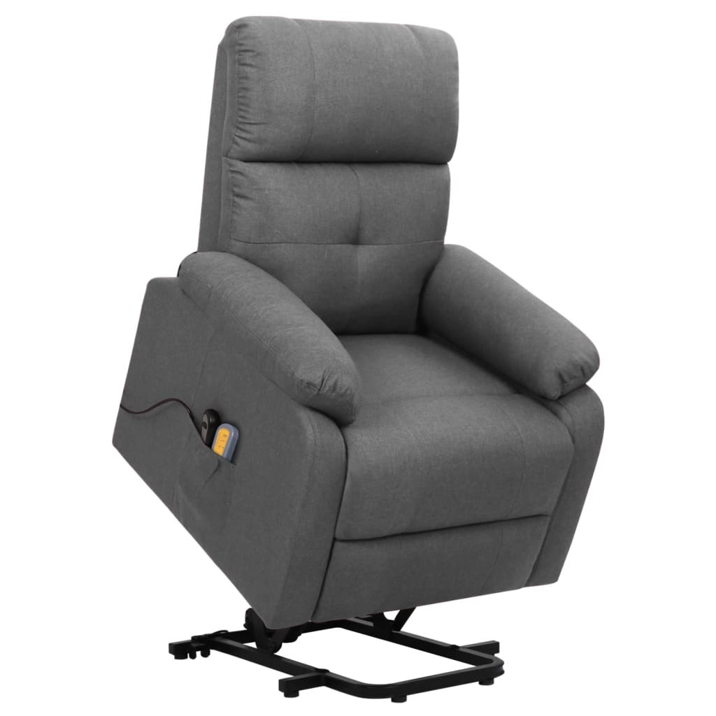 Fauteuil de massage verticalisateur tissu gris clair