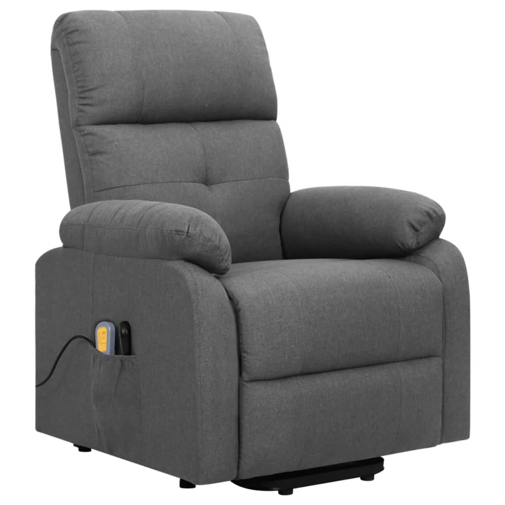 Fauteuil de massage verticalisateur tissu gris clair