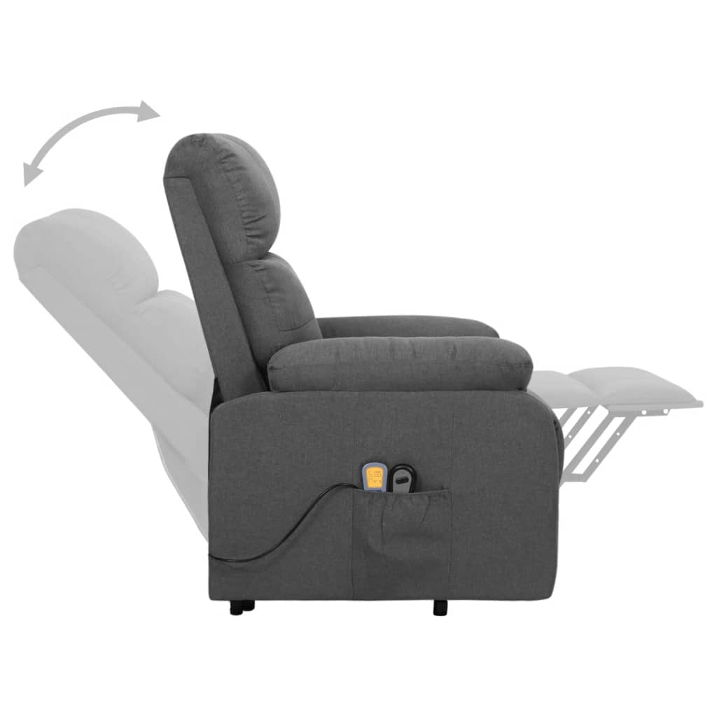 Fauteuil de massage verticalisateur tissu gris clair