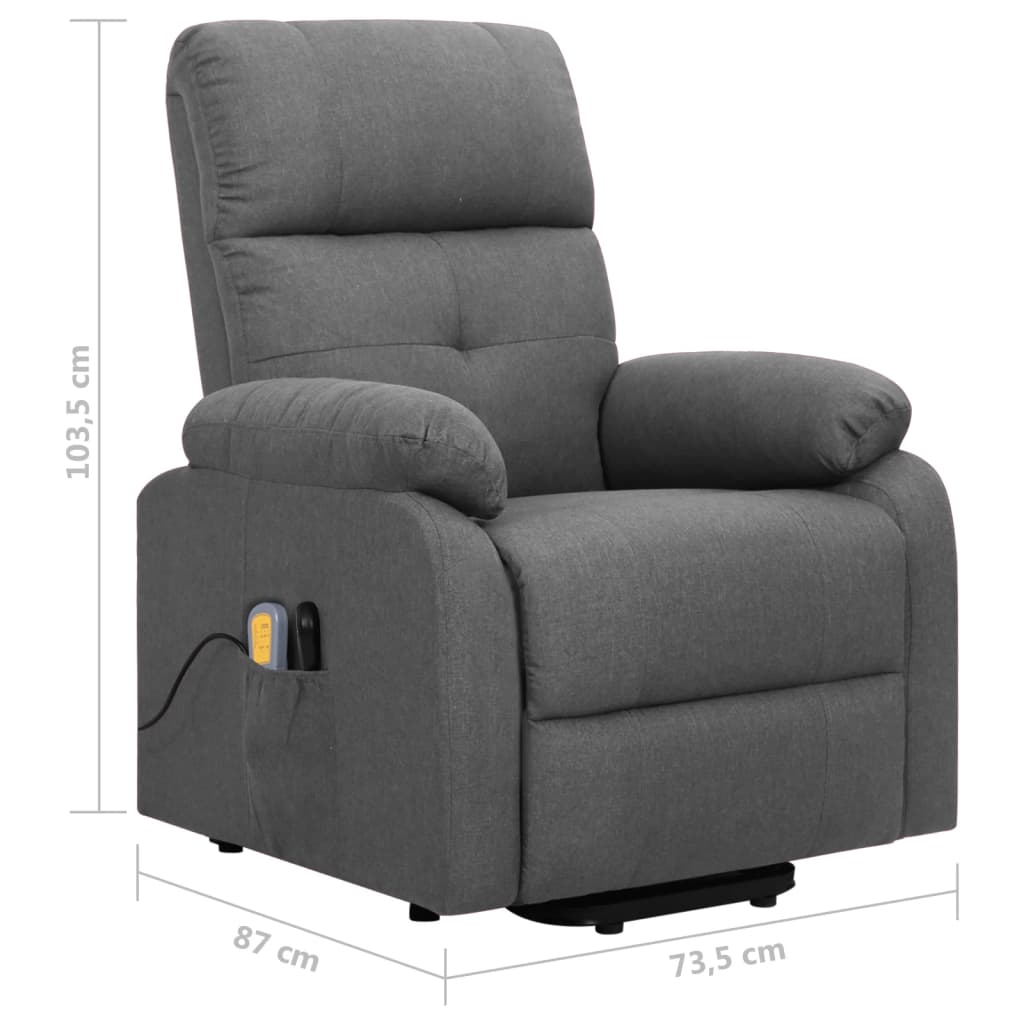 Fauteuil de massage verticalisateur tissu gris clair