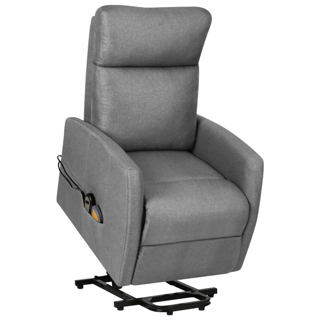 Fauteuil de massage verticalisateur tissu gris clair