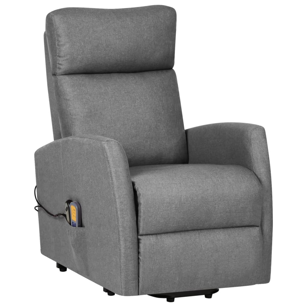 Fauteuil de massage verticalisateur tissu gris clair