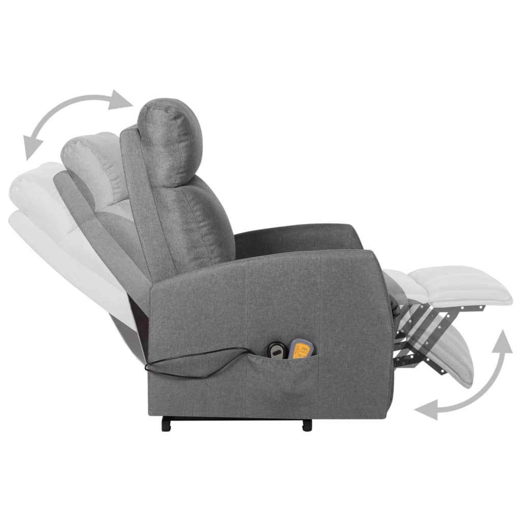 Fauteuil de massage verticalisateur tissu gris clair