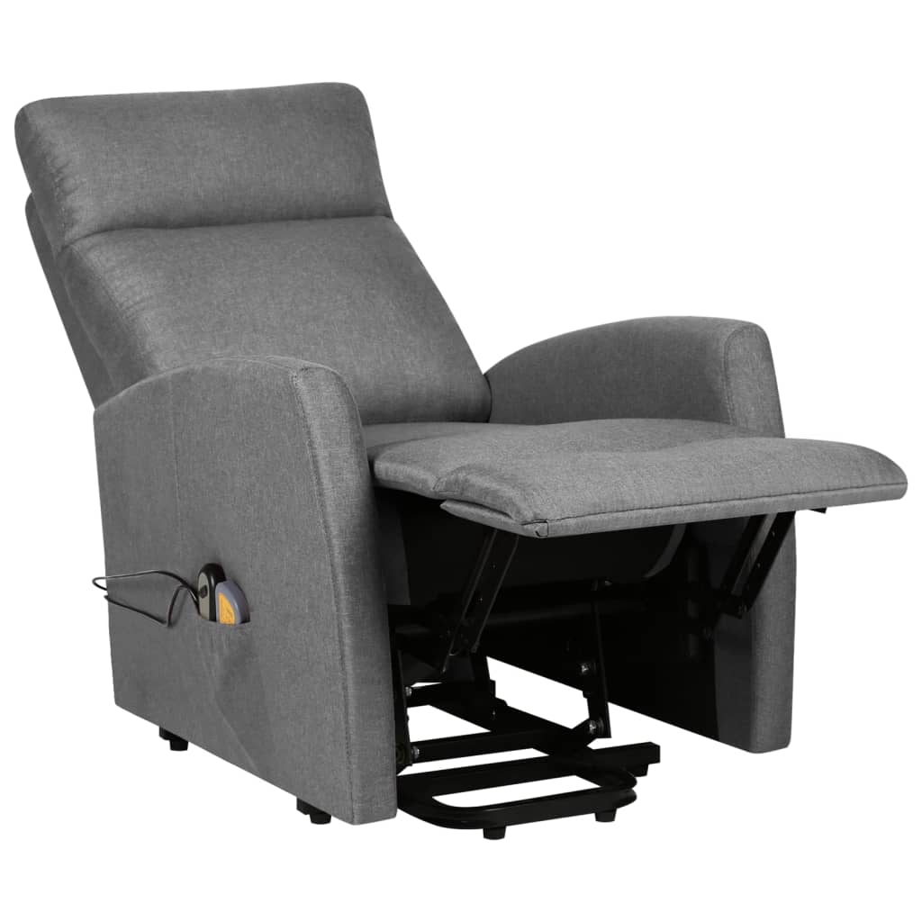 Fauteuil de massage verticalisateur tissu gris clair