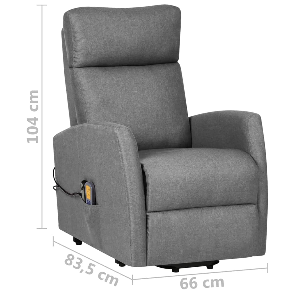 Fauteuil de massage verticalisateur tissu gris clair