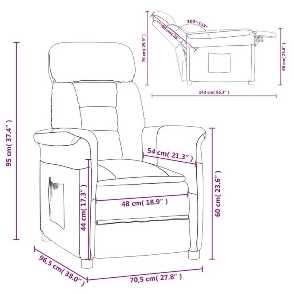 Fauteuil réglable en simili cuir