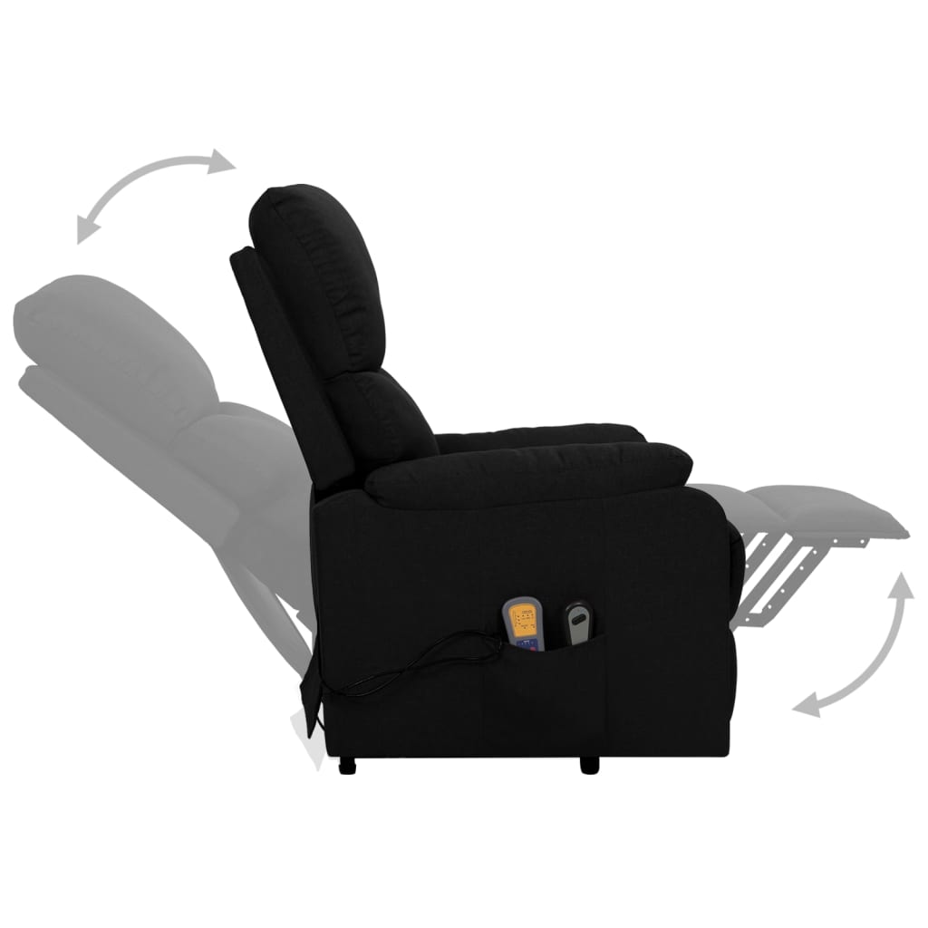 Fauteuil de massage verticalisateur tissu noir