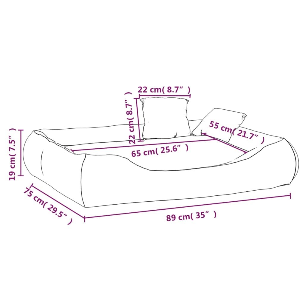 Hondenbed met kussens 115x100x20 cm oxford stof zwart