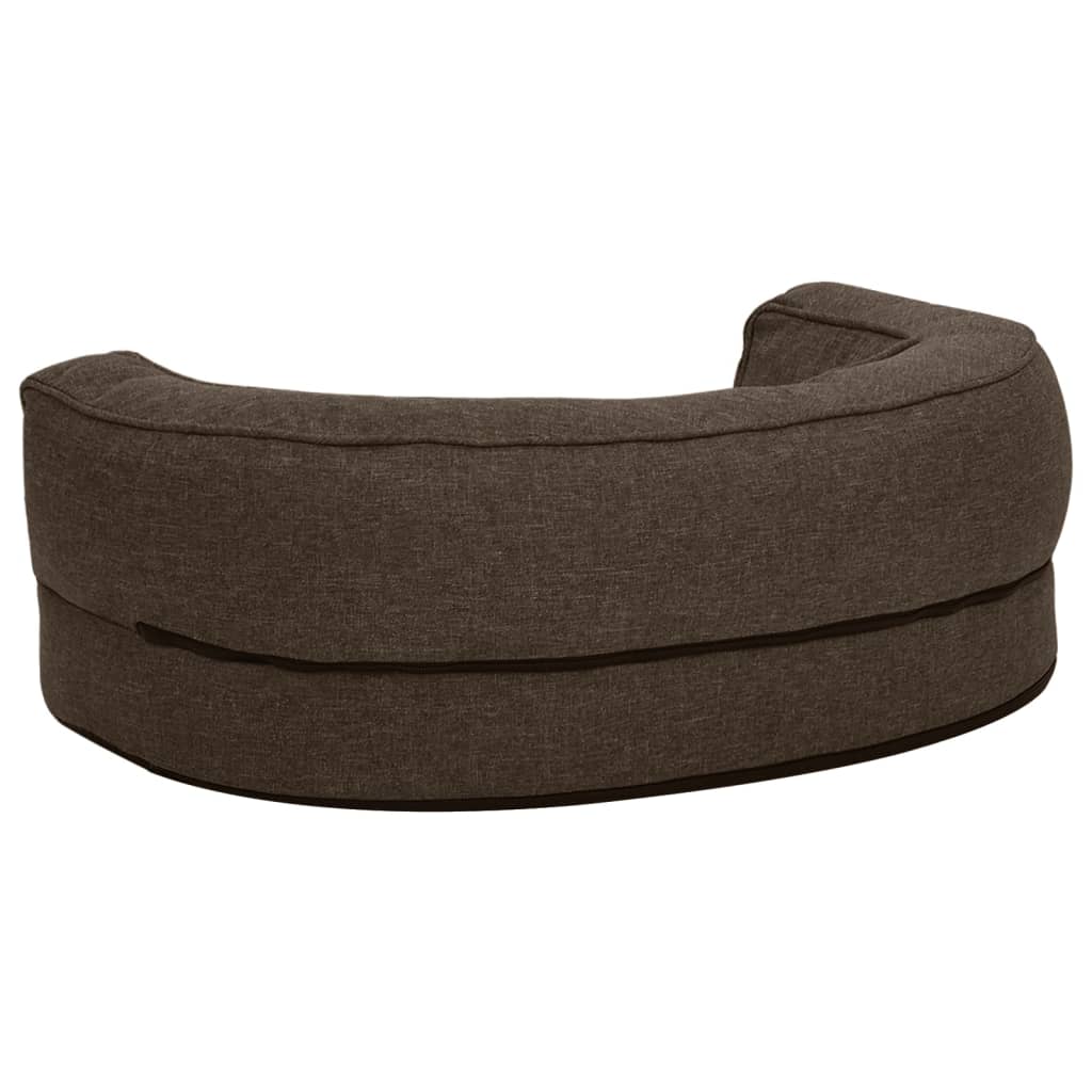 Hondenbed ergonomisch linnen-look 75x53 cm fleece