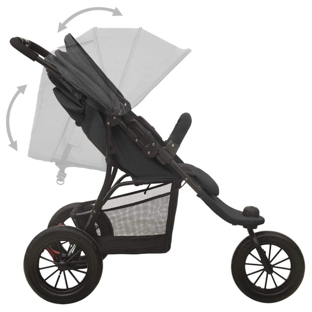 Kinderwagen staal antracietkleurig