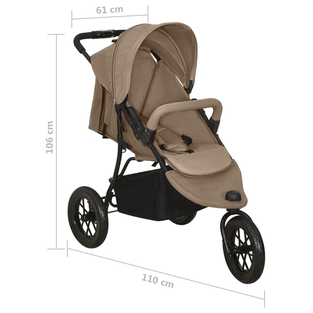 Kinderwagen staal antracietkleurig