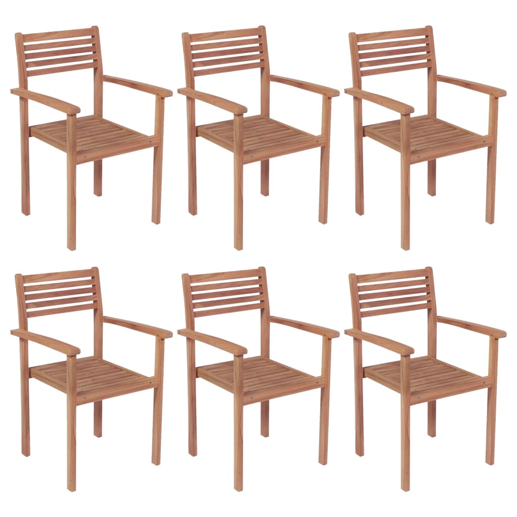 Chaises de jardin empilables 2 pcs teck massif