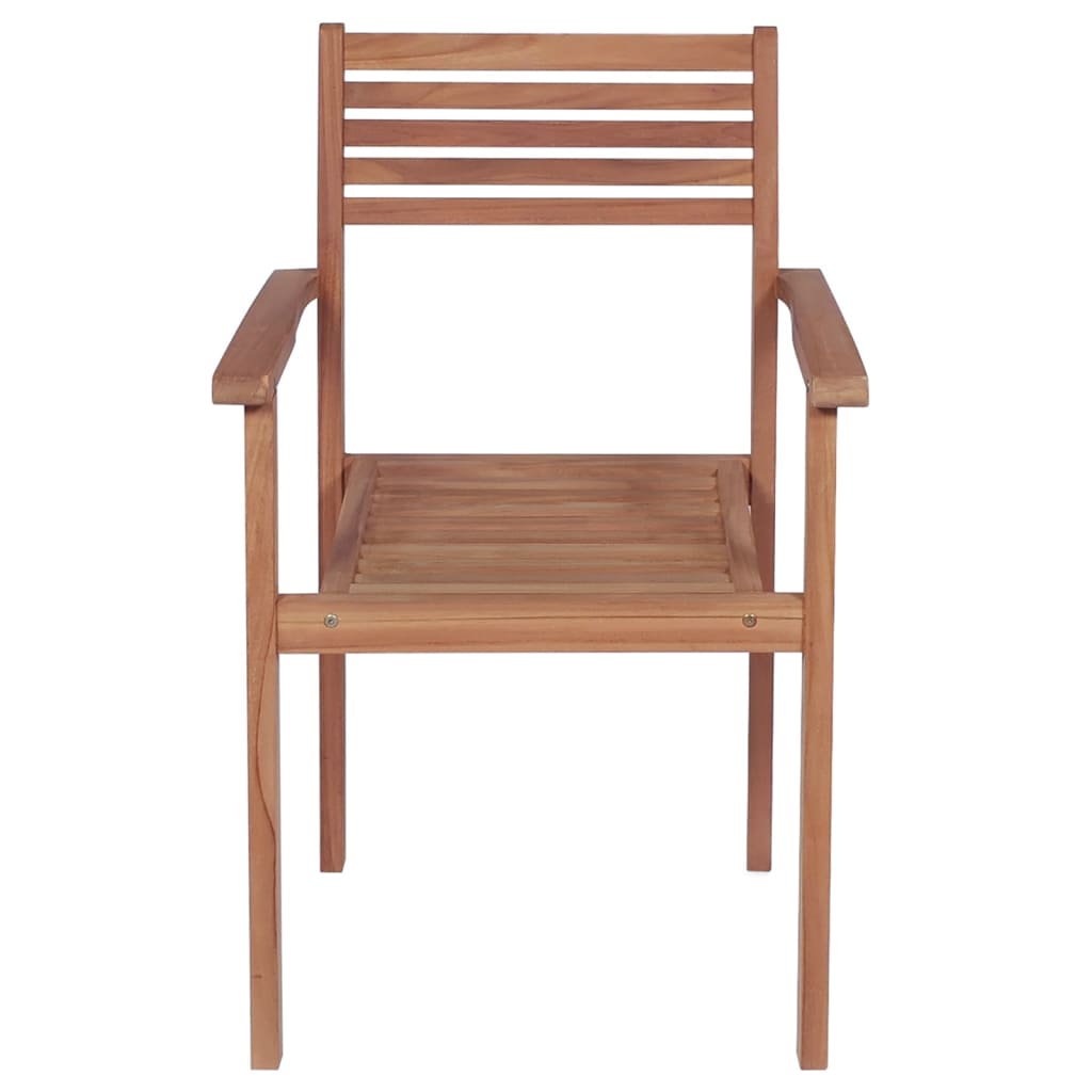 Chaises de jardin empilables 2 pcs teck massif