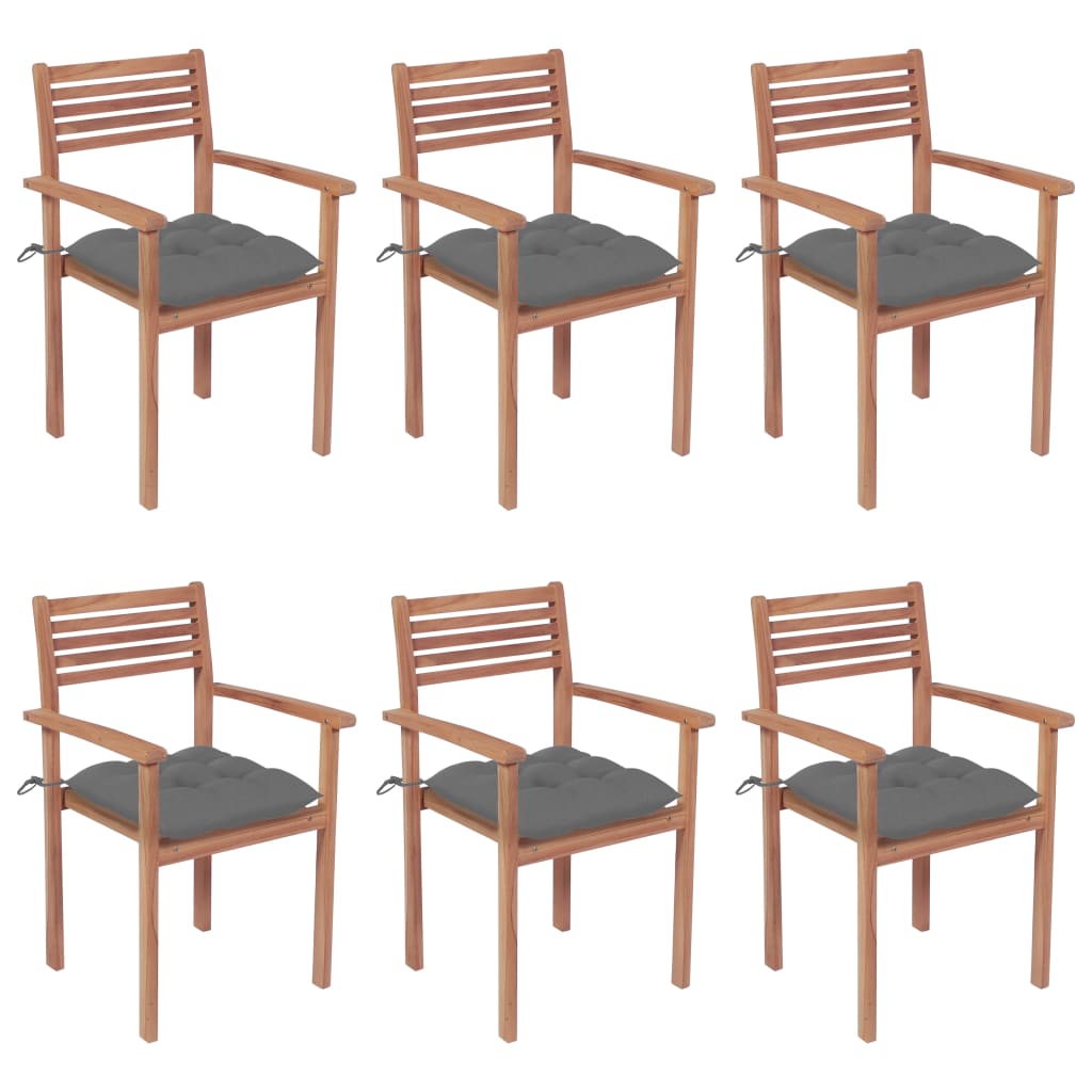 Chaises de jardin 2 pcs avec coussins blanc crème en bois de teck massif