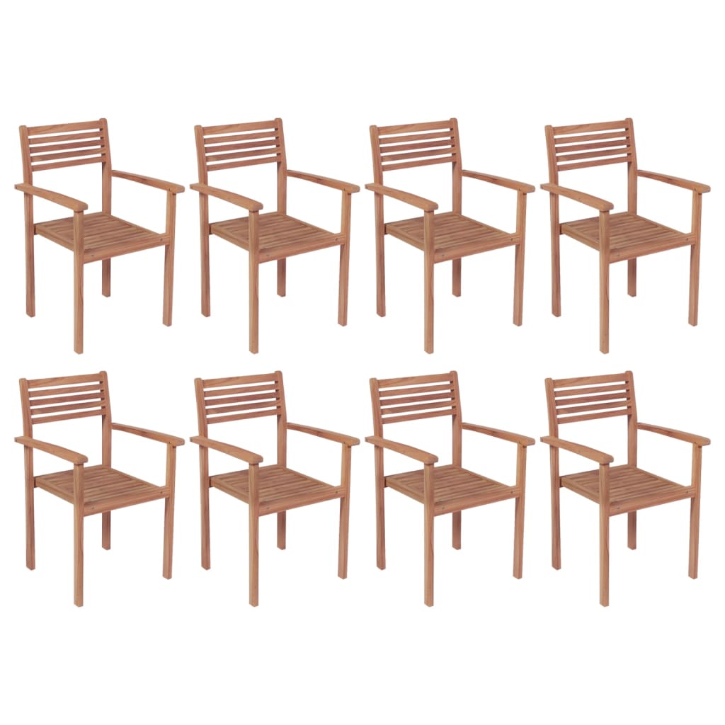 Chaises de jardin empilables 2 pcs teck massif