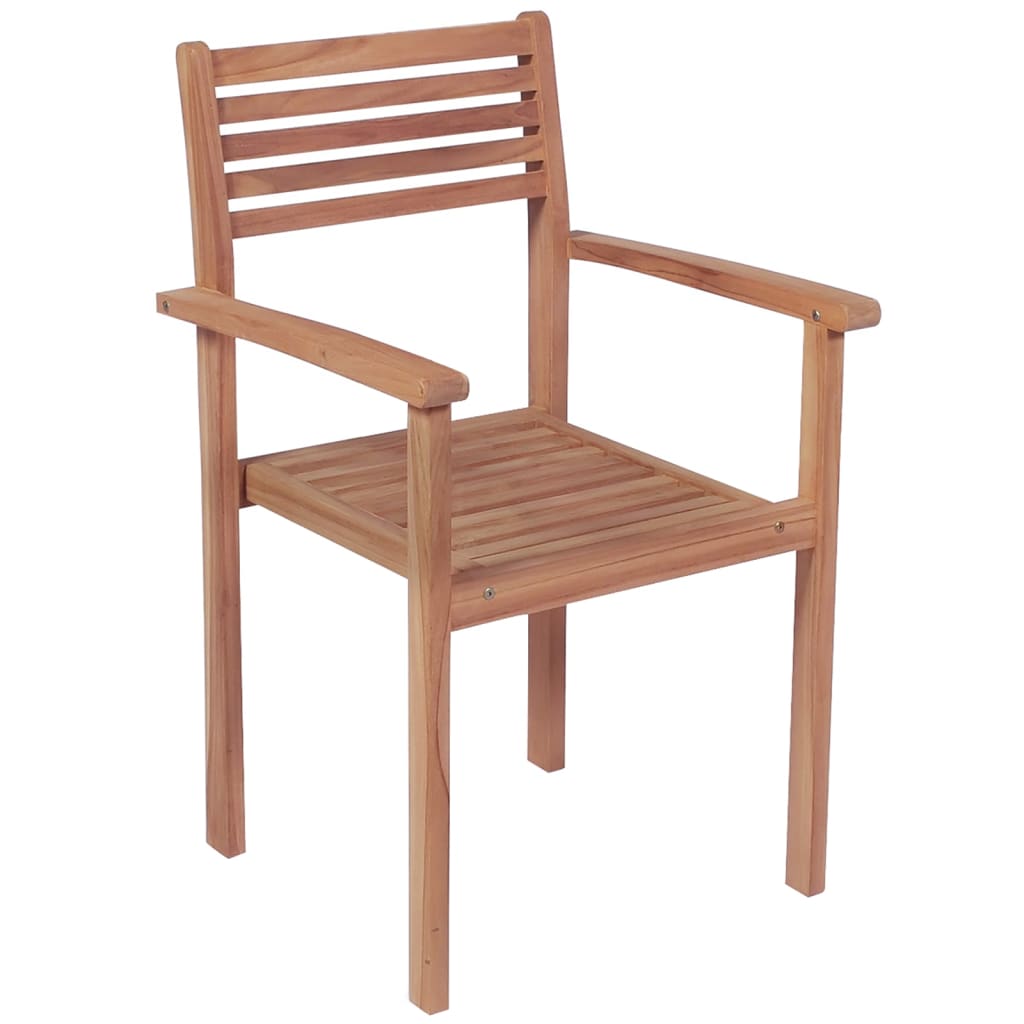 Chaises de jardin empilables 2 pcs teck massif