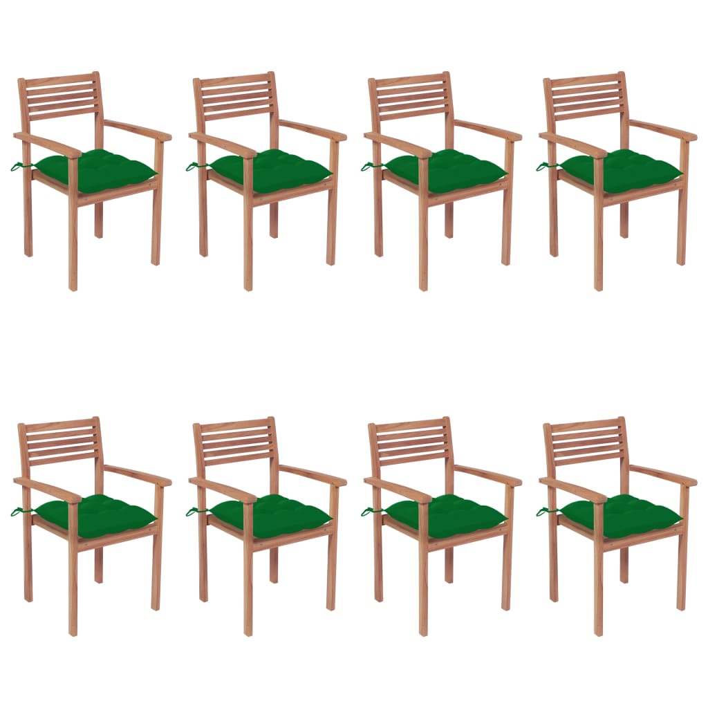 Chaises de jardin 2 pcs avec coussins blanc crème en bois de teck massif