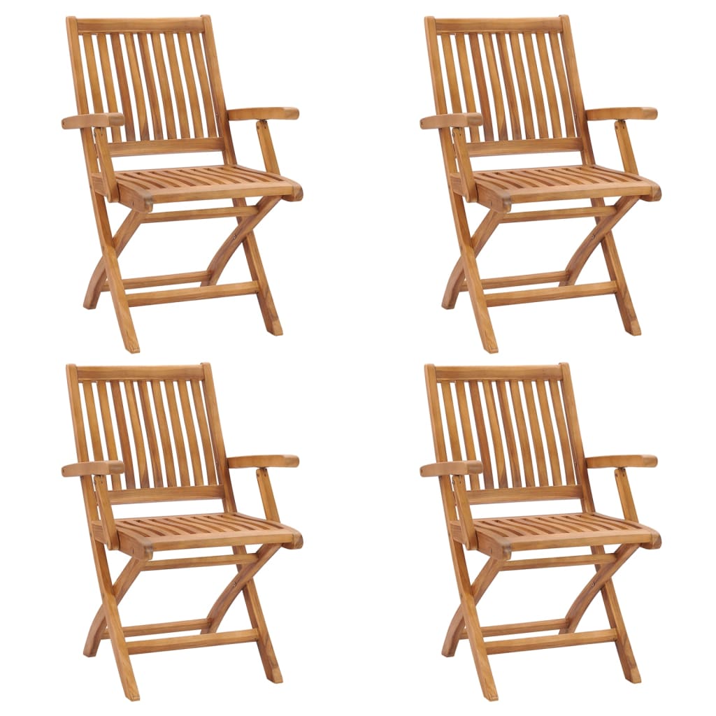 Chaises de jardin 2 pcs pliables en bois de teck massif