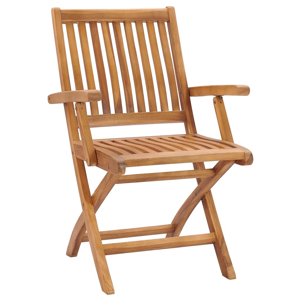 Chaises de jardin 2 pcs pliables en bois de teck massif