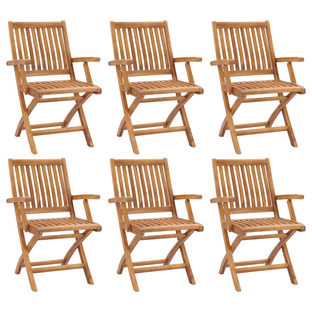 Chaises de jardin 2 pcs pliables en bois de teck massif