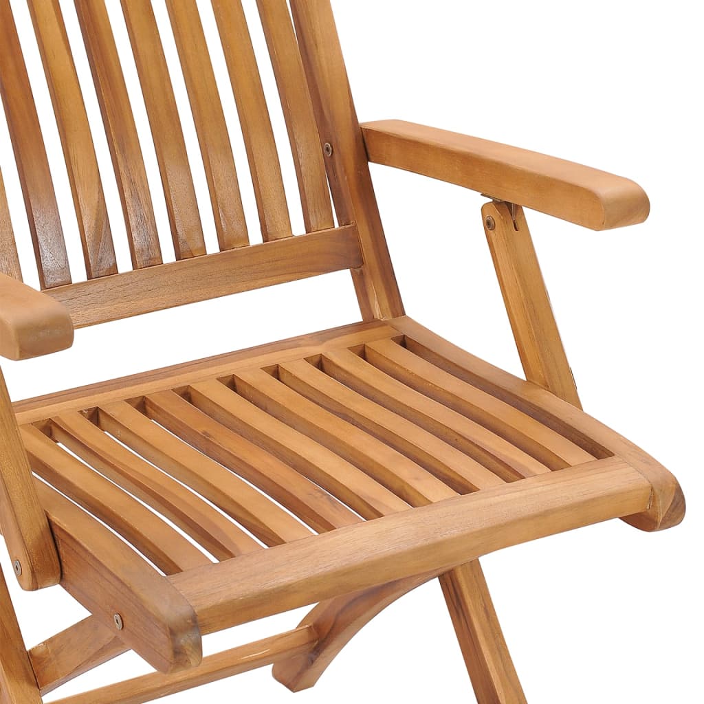 Chaises de jardin 2 pcs pliables en bois de teck massif