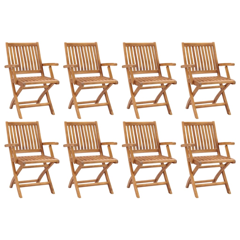 Chaises de jardin 2 pcs pliables en bois de teck massif