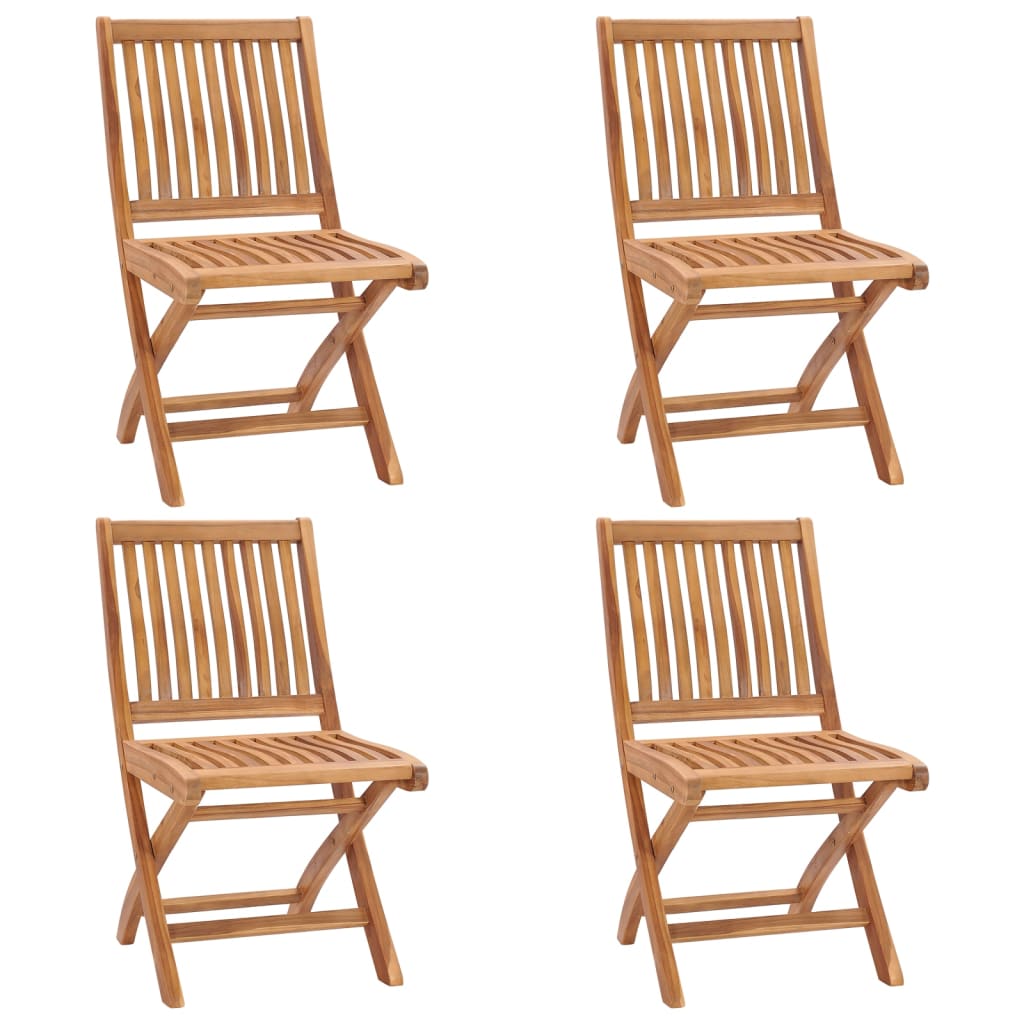 Chaises de jardin 2 pcs pliables en bois de teck massif