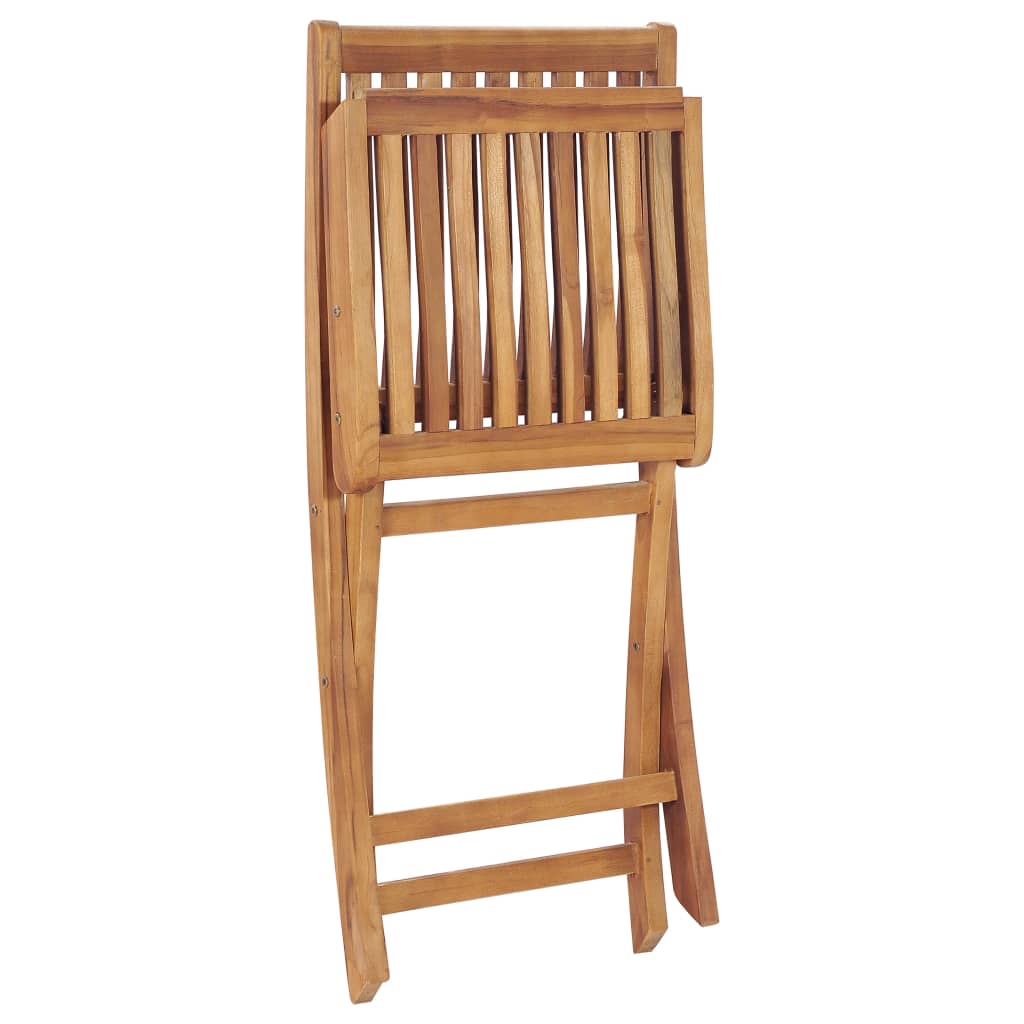 Chaises de jardin 2 pcs pliables en bois de teck massif