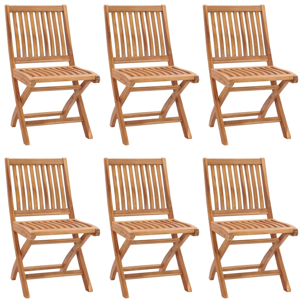 Chaises de jardin 2 pcs pliables en bois de teck massif