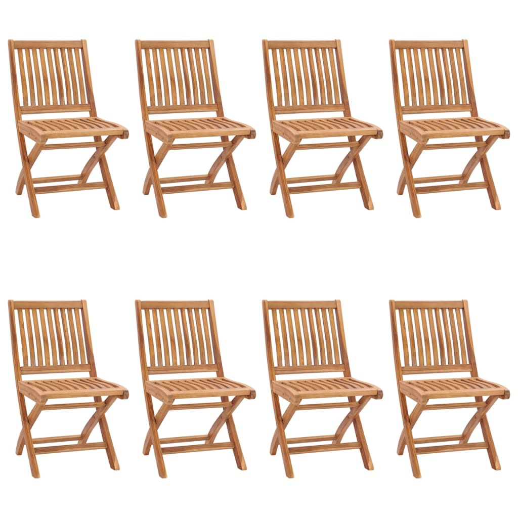 Chaises de jardin 2 pcs pliables en bois de teck massif