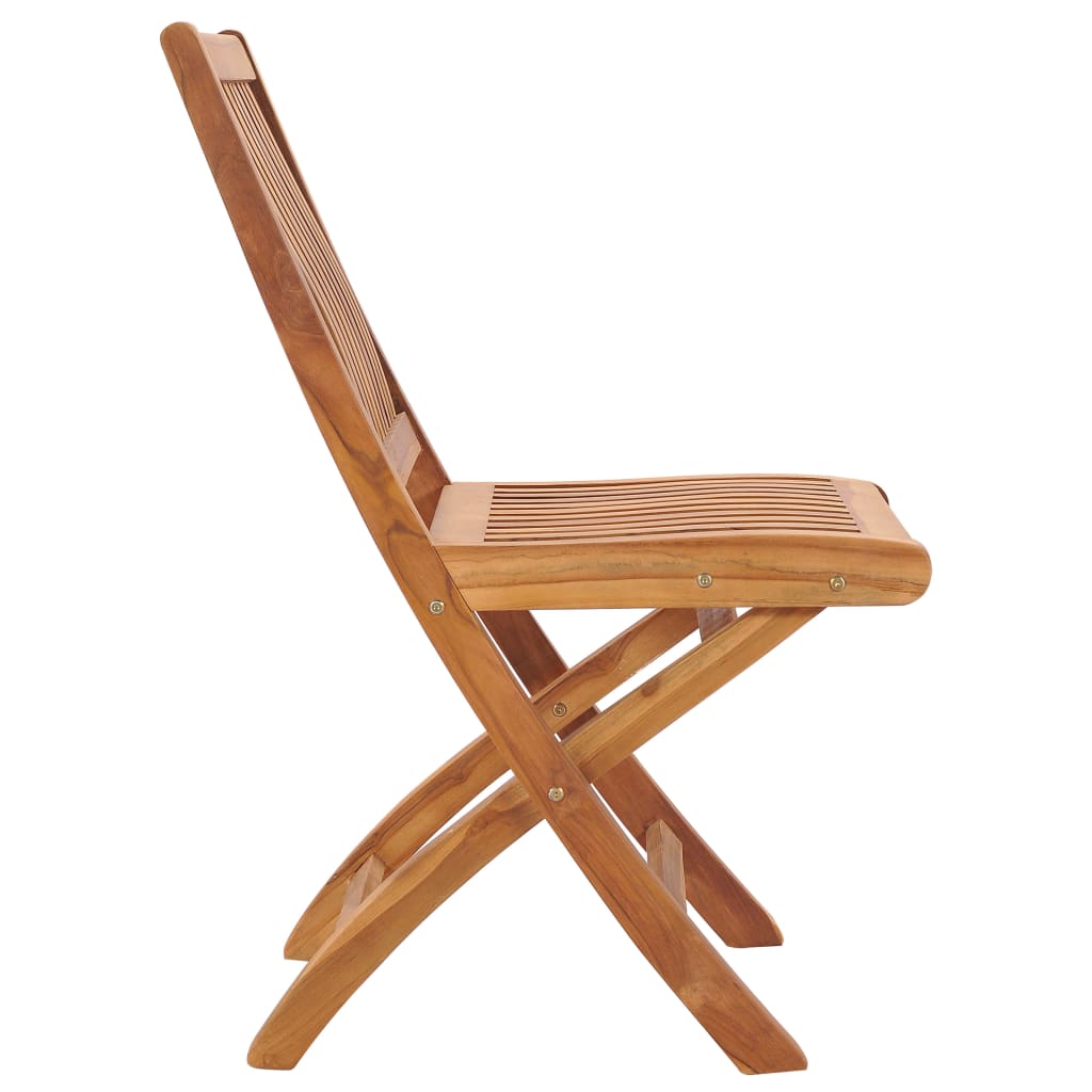 Chaises de jardin 2 pcs pliables en bois de teck massif