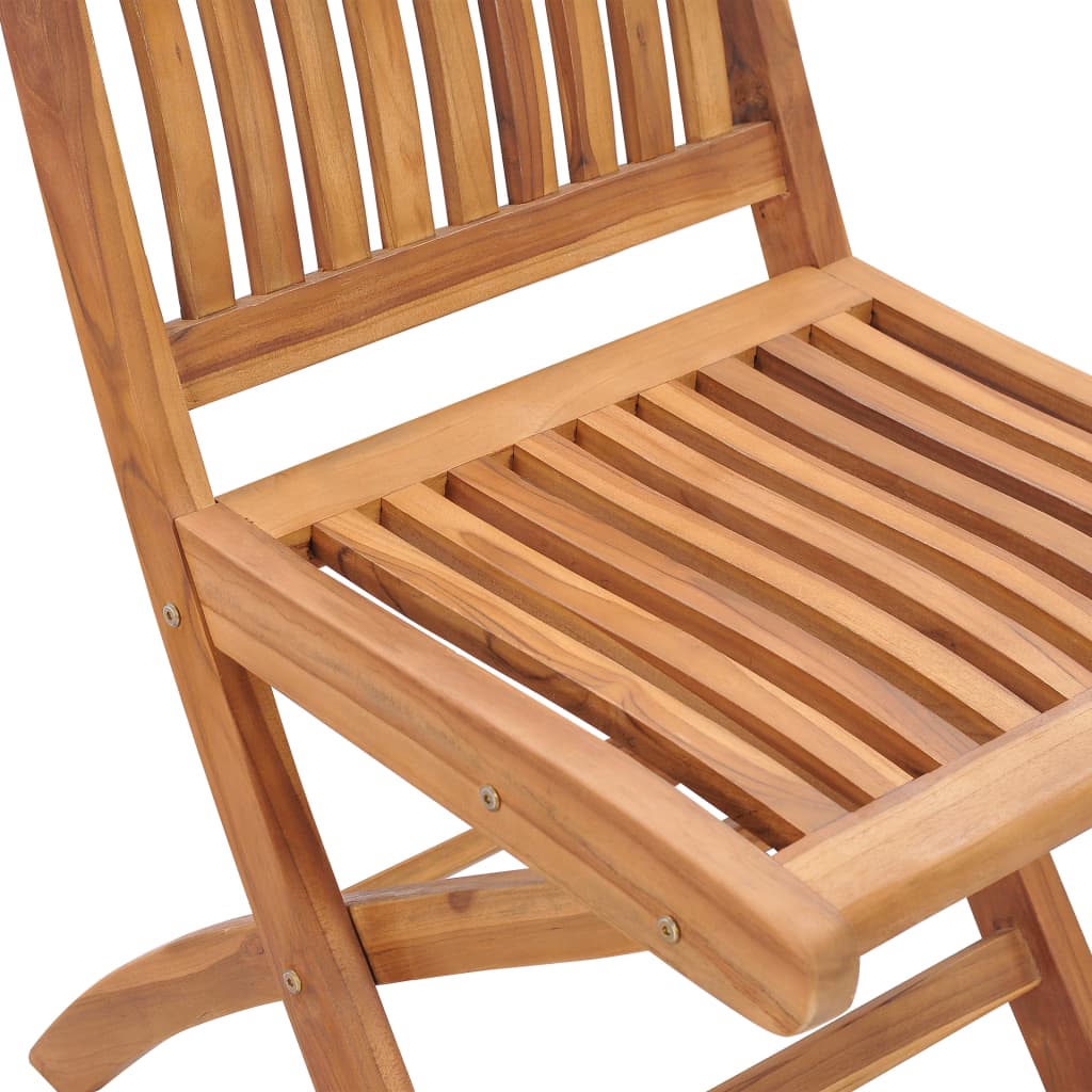 Chaises de jardin 2 pcs pliables en bois de teck massif