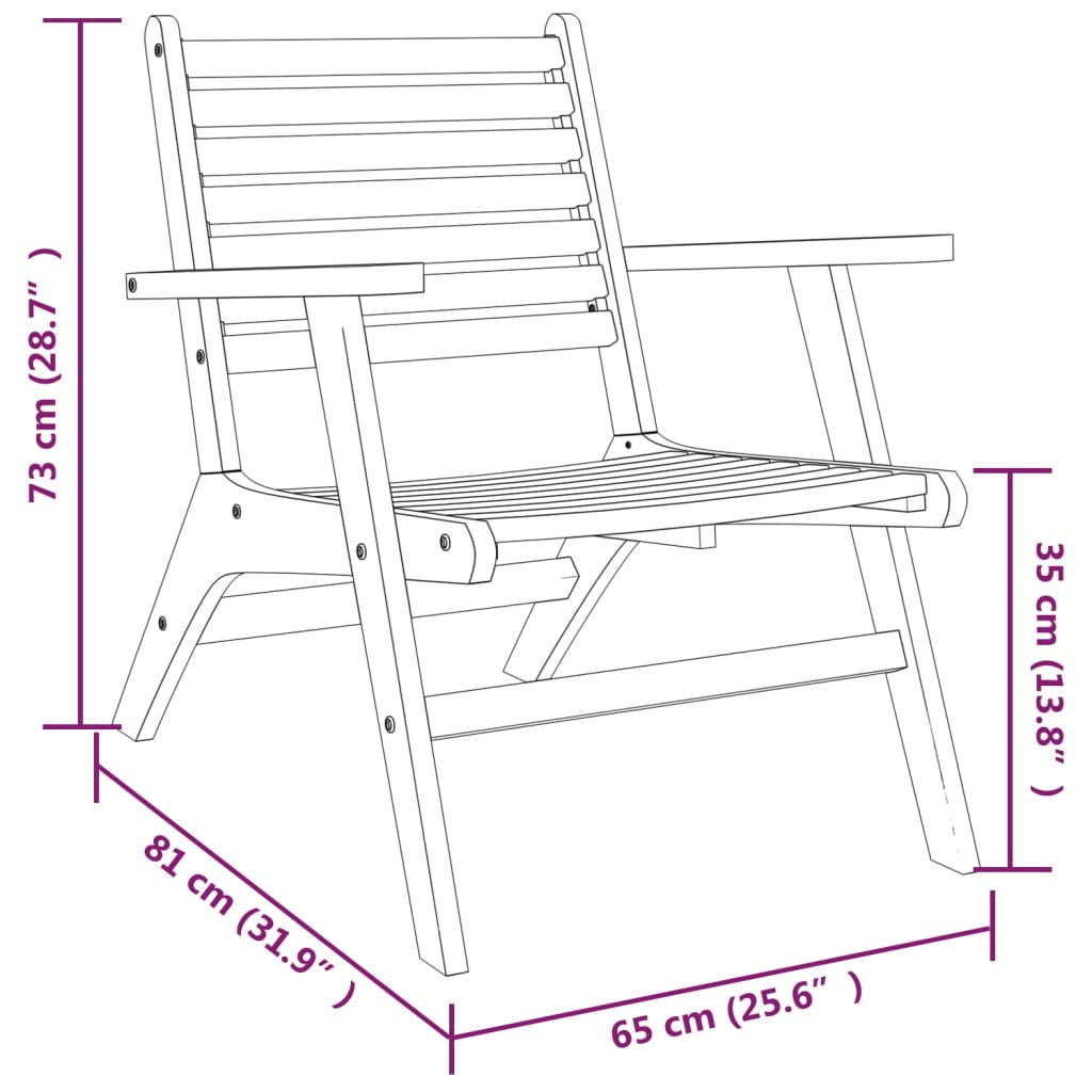 Tuinstoelen 2 st massief acaciahout