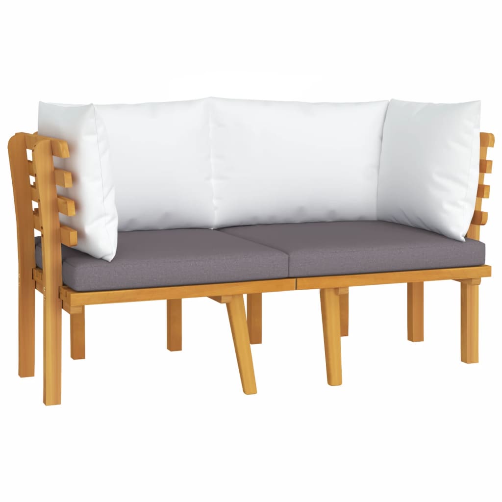 Chaise de jardin avec coussins en bois d'acacia massif