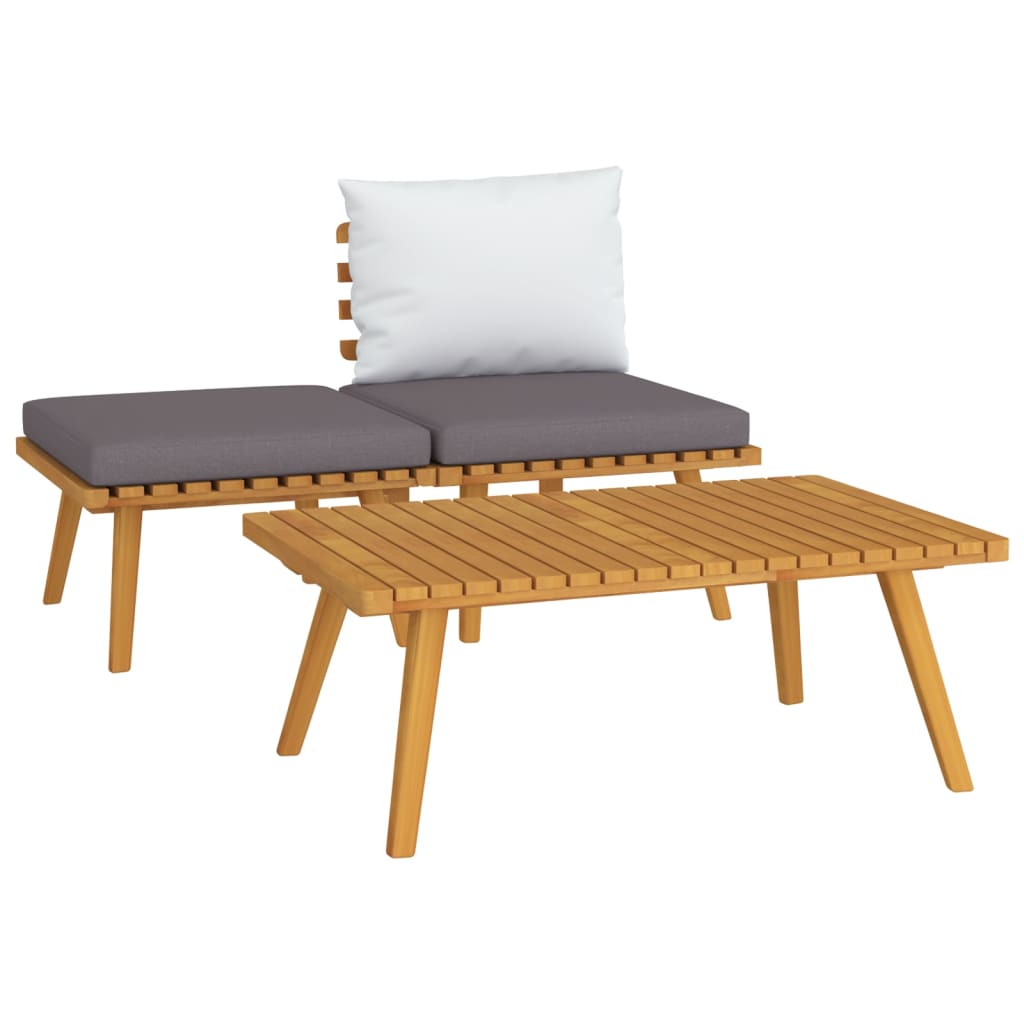 Chaise de jardin avec coussins en bois d'acacia massif