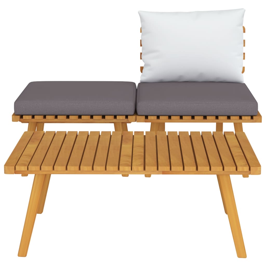 Chaise de jardin avec coussins en bois d'acacia massif