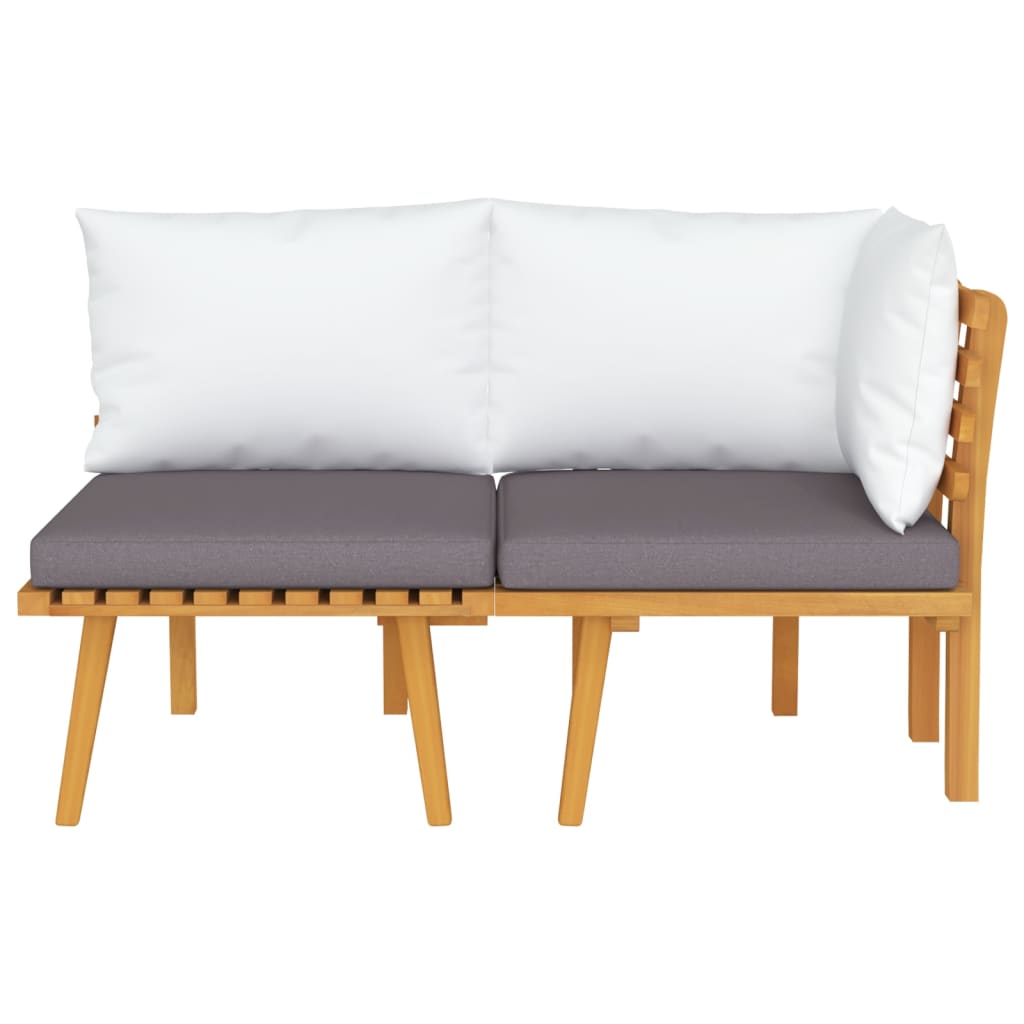 Chaise de jardin avec coussins en bois d'acacia massif