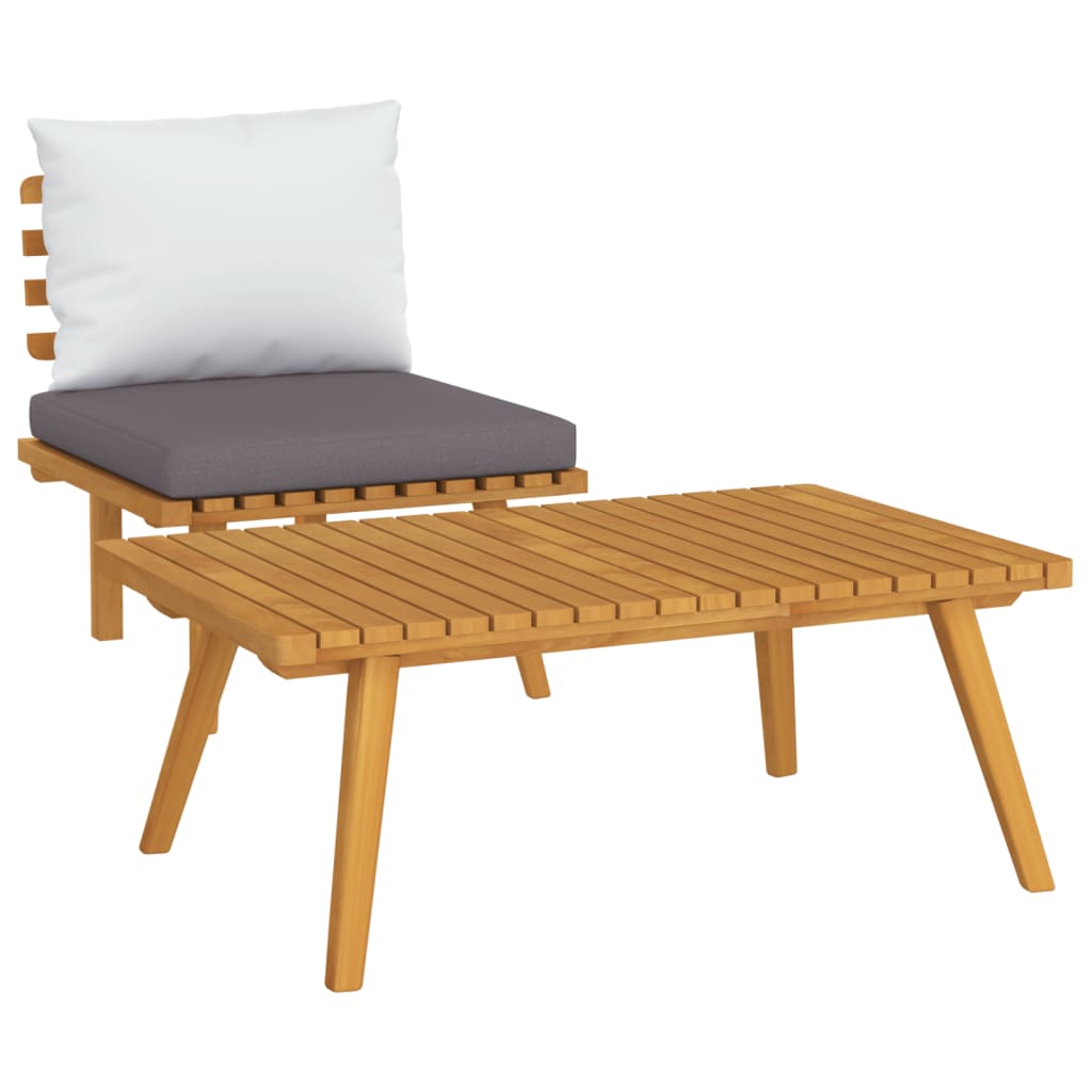 Chaise de jardin avec coussins en bois d'acacia massif