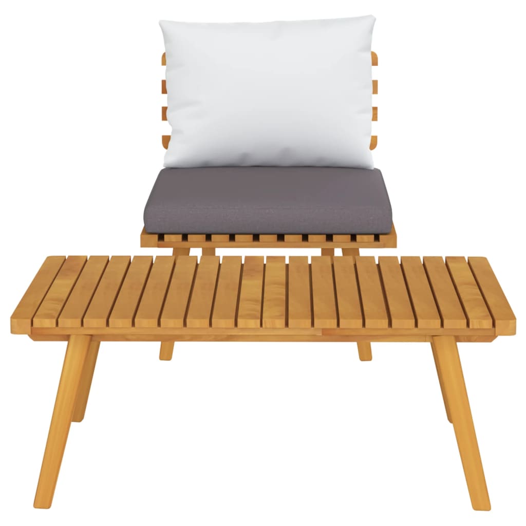 Chaise de jardin avec coussins en bois d'acacia massif